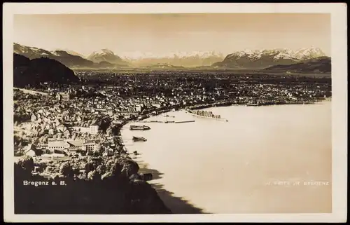 Ansichtskarte Bregenz Fernblick mit Gebirgskette 1937