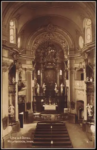 Ansichtskarte Linz Minoritenkirche, innen. 1928