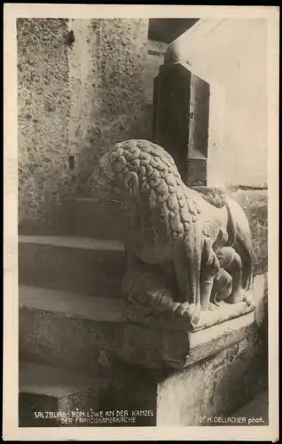 Ansichtskarte Salzburg Röm. Löwe an der Kanzel der Franziskanerkirche 1932