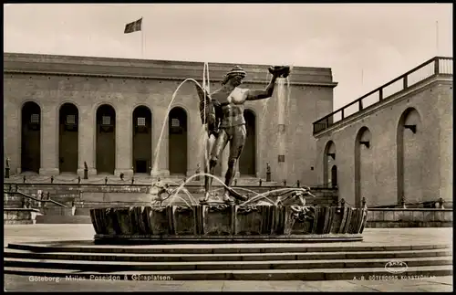 Postcard Göteborg Göteborg Miles Poseidon & Götaplatsen 1937