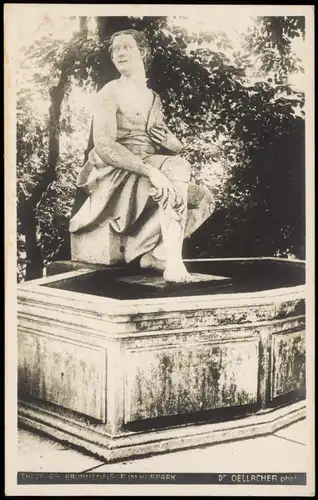 Ansichtskarte Salzburg Brunnenfigur im Park 1928