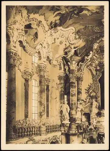 Ansichtskarte Wiess-Miesbach Wallfahrtskirche - Gewölbe 1932
