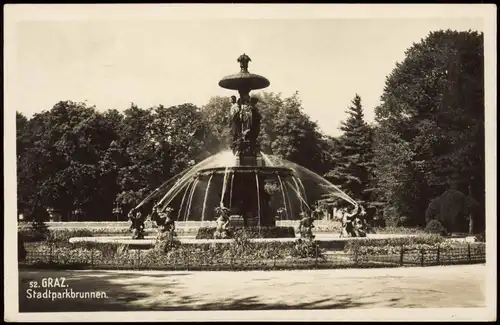 Ansichtskarte Graz Stadtparkbrunnen 1930