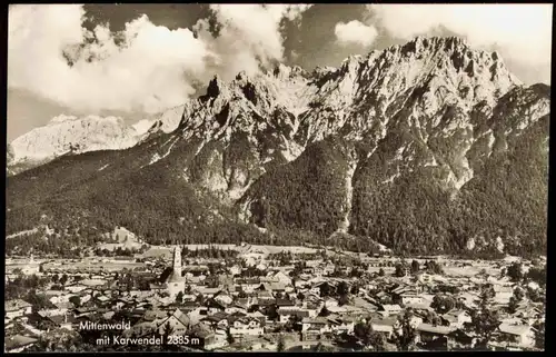 Mittenwald Panorama-Ansicht, Gesamtansicht, Karwendel Gebirge 1960