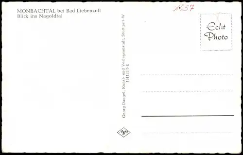 Ansichtskarte Bad Liebenzell Blick ins Nagoldtal MONBACHTAL 1957