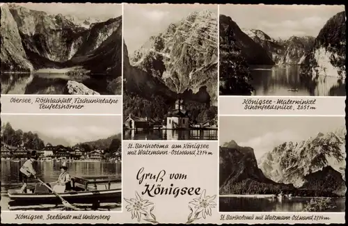 Schönau am Königssee Mehrbild-AK Gruss vom Königsee Königssee 1960