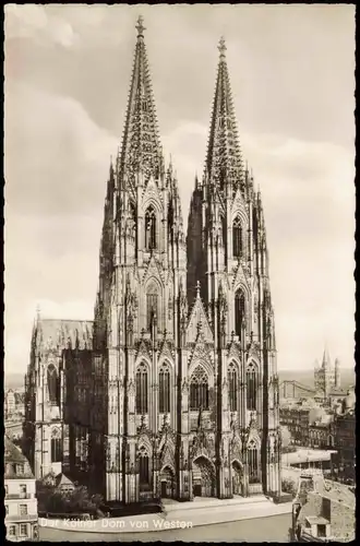 Ansichtskarte Köln Partie am Dom von Westen 1955