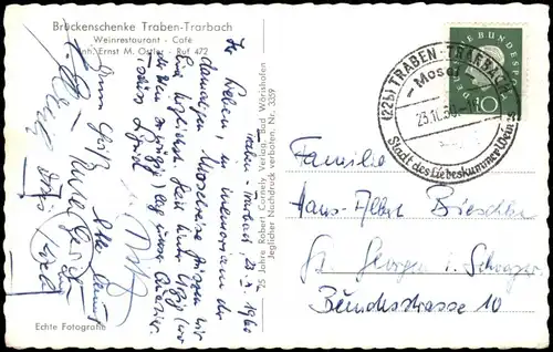 Ansichtskarte Traben-Trarbach Die Moselschleife bei TRABEN-TRARBACH 1955