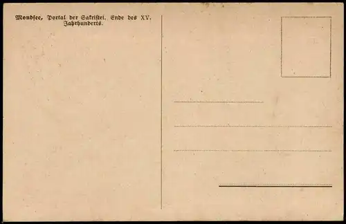 Ansichtskarte Mondsee Portal der Satkristei. Ende des XV. 1926