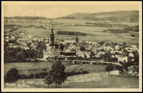 Postcard Kaplitz O.D. Kaplice Stadtpartie - Böhmen 1936