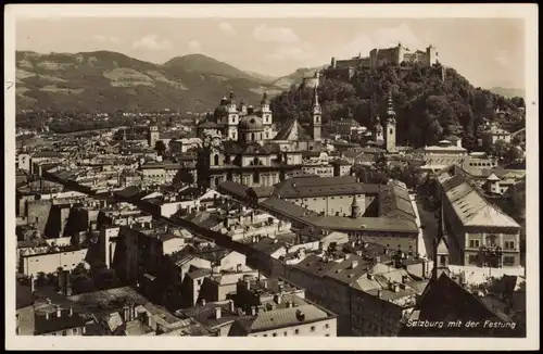Ansichtskarte Salzburg Stadt mit der Festung 1942