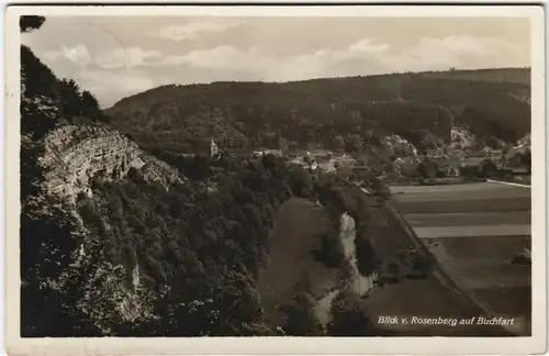 Ansichtskarte Buchfart-Mellingen Blick vom Rosenberg 1934