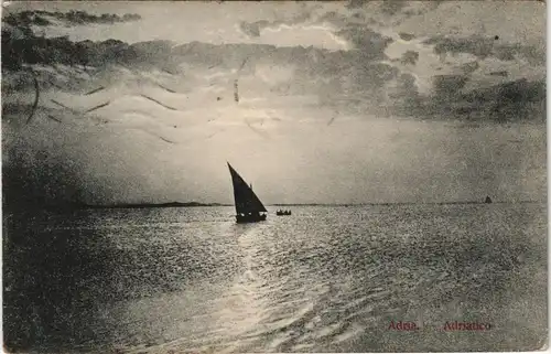 Postcard Pula Pola Segelboot - Stimmungsbild 1912