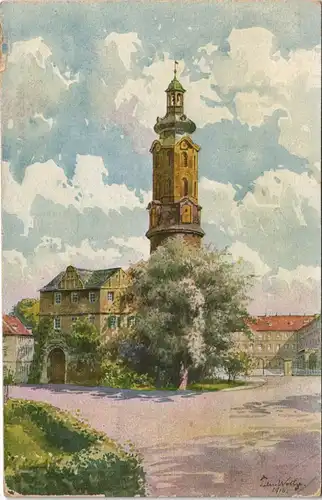 Ansichtskarte Weimar Stadtschloss, Künstlerkarte 1914