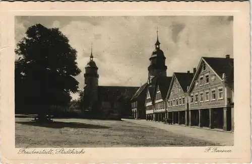 Ansichtskarte Freudenstadt Marktplatz 1031 gel- Rundstempel Nachgebühr 3 Pfg.