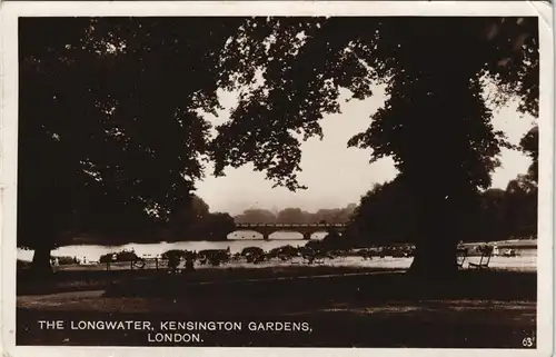 Postcard Kensington THE LONGWATER, KENSINGTON GARDENS, 1931