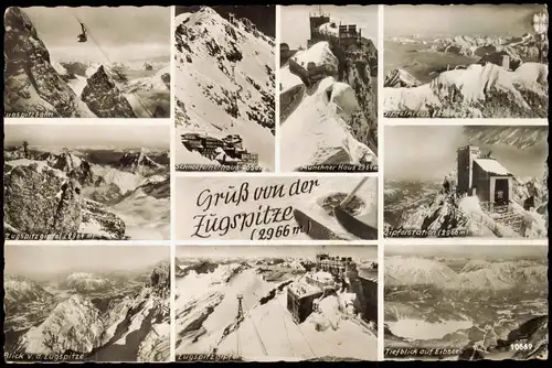 Grainau Mehrbildkarte Gruss v.d. Zugspitze - Wettersteingebirge 1959