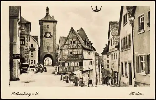 Ansichtskarte Rothenburg ob der Tauber Stadt Partie am Plönlein 1956