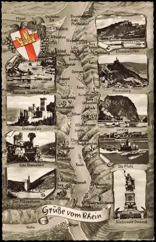 Ansichtskarte Koblenz Am Rhein vom Deutschen bis Bingen 1965