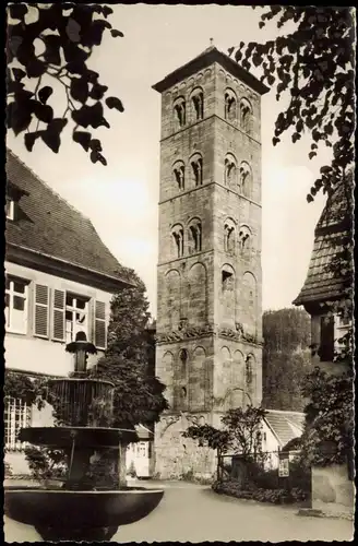 Ansichtskarte Hirsau-Calw Eulenturm mit Pfarrbrunnen 1960