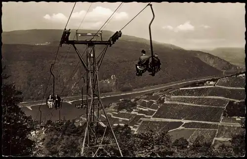 Assmannshausen am Rhein-Rüdesheim RheinNiederwald Seilbahn am Rhein 1960