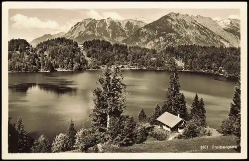 Ansichtskarte Obersdorf Freibergsee mit Waldhotel 1955