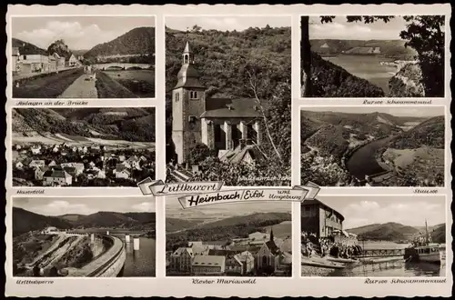 Heimbach (Eifel) Mehrbildkarte Ortsansichten u.a. Kloster Mariawald uvm. 1956
