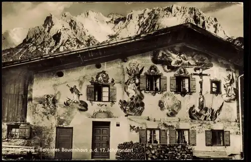 Ansichtskarte Mittenwald Bemaltes Bauernhaus a. d. 17. Jahrhundert 1958