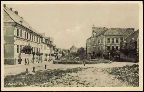 Postcard Kaplitz O.D. Kaplice Straßenpartie und Kaserne 1940