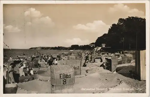Niendorf-Timmendorfer Strand Blick zum Brodtener Ufer - Strandkörbe 1937