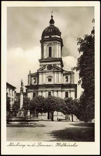 Ansichtskarte Neuburg (Donau) Partie a.d. Kirche Hofkirche 1954