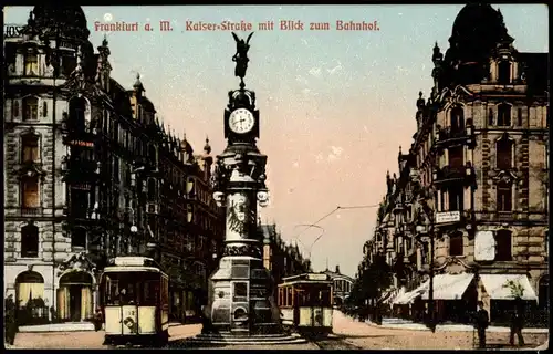 Frankfurt am Main Kaiserstraße Bahnhof 1916  gel. Feldpost Stempel Limburg