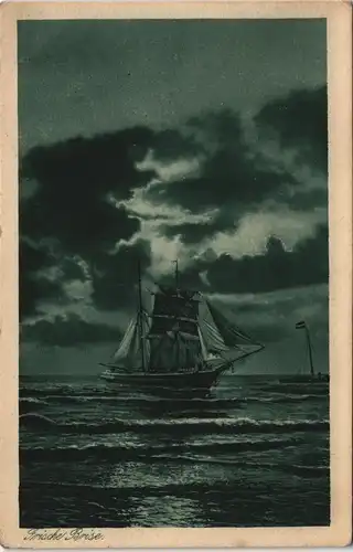 Ansichtskarte Sellin Segelboot - Frische Brise 1917