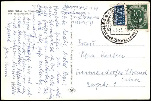 Hirschsprung-Breitnau Höllental Schwarzwald Ravenna-Schlucht 1953
