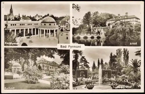 Bad Pyrmont Mehrbildkarte mit Schloss, Kurhaus, Palmengarten 1956