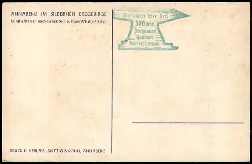 Ansichtskarte Frohnau-Annaberg-Buchholz Frohnauer Hammer - Künstlerkarte 1938