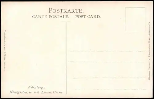 Ansichtskarte Nürnberg Königsstraße - Künstlerkarte 1912