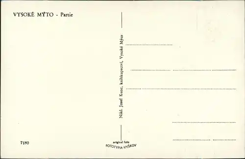 Postcard Hohenmauth Vysoké Mýto Fluss Partie im Frühling 1960