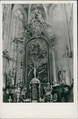 Hohenmauth Vysoké Mýto Brandlův oltář Vavřince/Innen Kirche  Altar Relief 1955