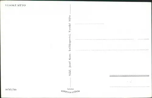 Postcard Hohenmauth Vysoké Mýto Pražská brána/Prager Tor 1960