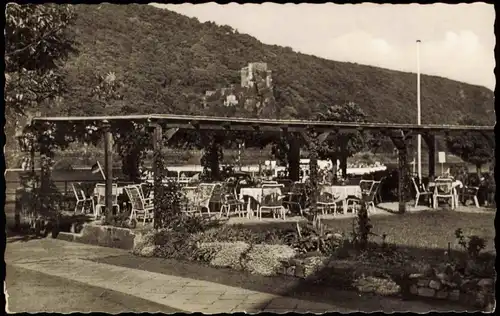Assmannshausen am Rhein-Rüdesheim (Rhein) Schrupp's Kaffee am Rhein 1960