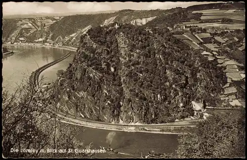 Ansichtskarte Sankt Goar Rheintal an der Loreley; Blick St. Goarshausen 1957