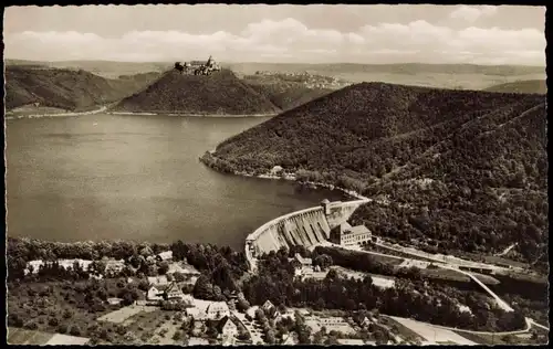 Waldeck (am Edersee) Edertalsperre vom Flugzeug aus, Fliegeraufnahme 1955