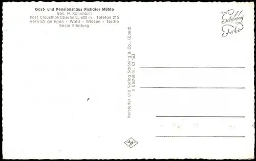 Clausthal-Zellerfeld Mehrbildkarte mit Umland-Ansichten u.a. Pixhaier Mühle 1960