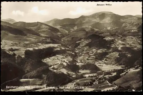 .Baden-Württemberg Belchen-Panorama mit Stutz Künaberg, Hof und Wembach 1960