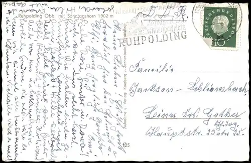 Ansichtskarte Ruhpolding Panorama-Ansicht mit Sonntagshorn 1960