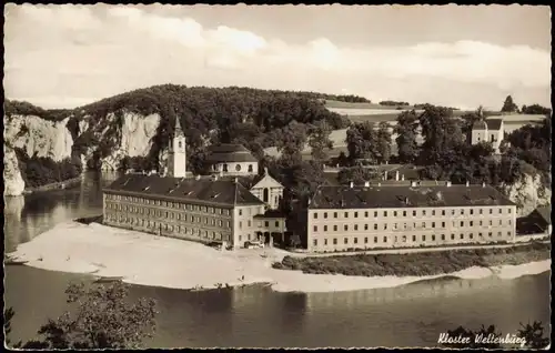 Ansichtskarte Kelheim Kloster Weltenburg aus der Vogelschau 1960