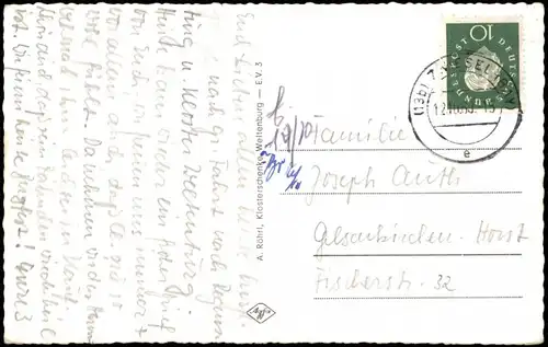 Ansichtskarte Kelheim Kloster Weltenburg aus der Vogelschau 1960