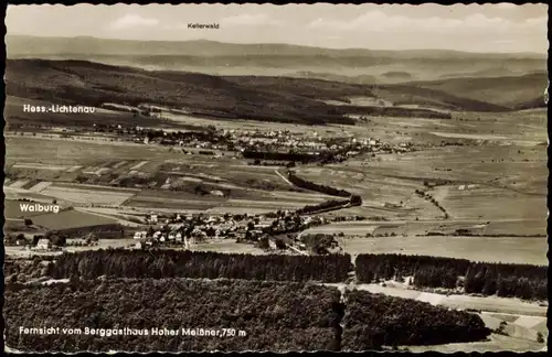 .Hessen Kurhessen Fernsicht vom Berggasthaus Hoher Meißner 1967