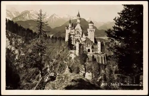 Ansichtskarte Schwangau Schloss Neuschwanstein (Castle) Gesamtansicht 1953